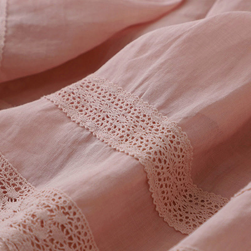 Nimara Ritual Solid Lace Elastic Waist Cotton Women's Skirt