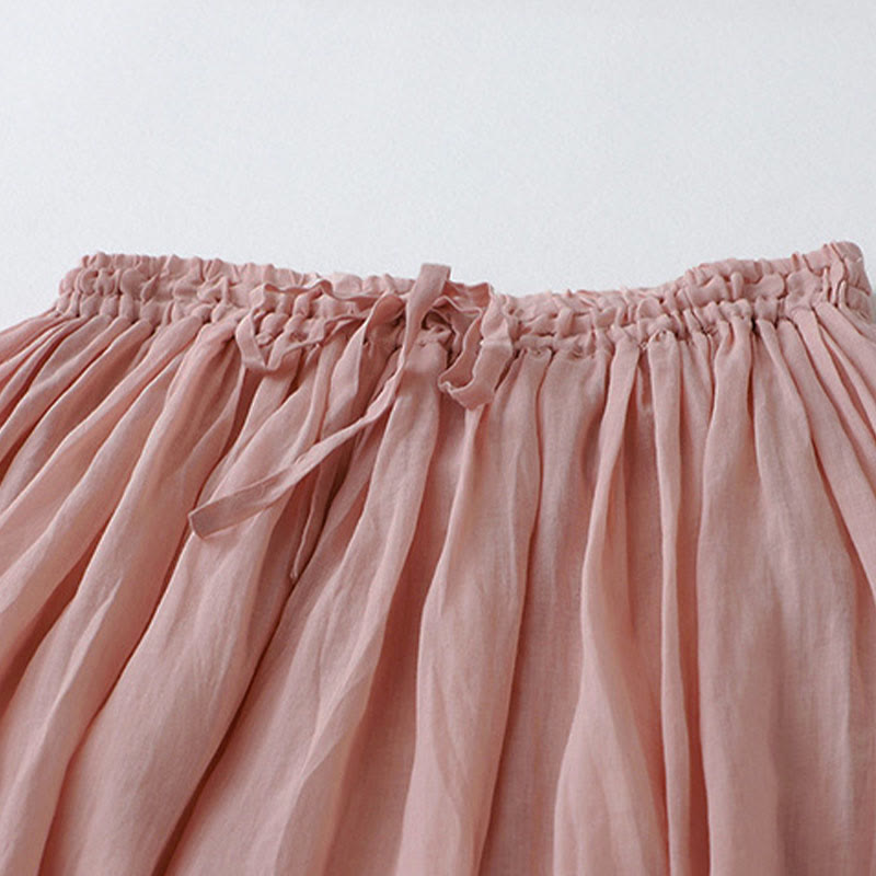 Nimara Ritual Solid Lace Elastic Waist Cotton Women's Skirt