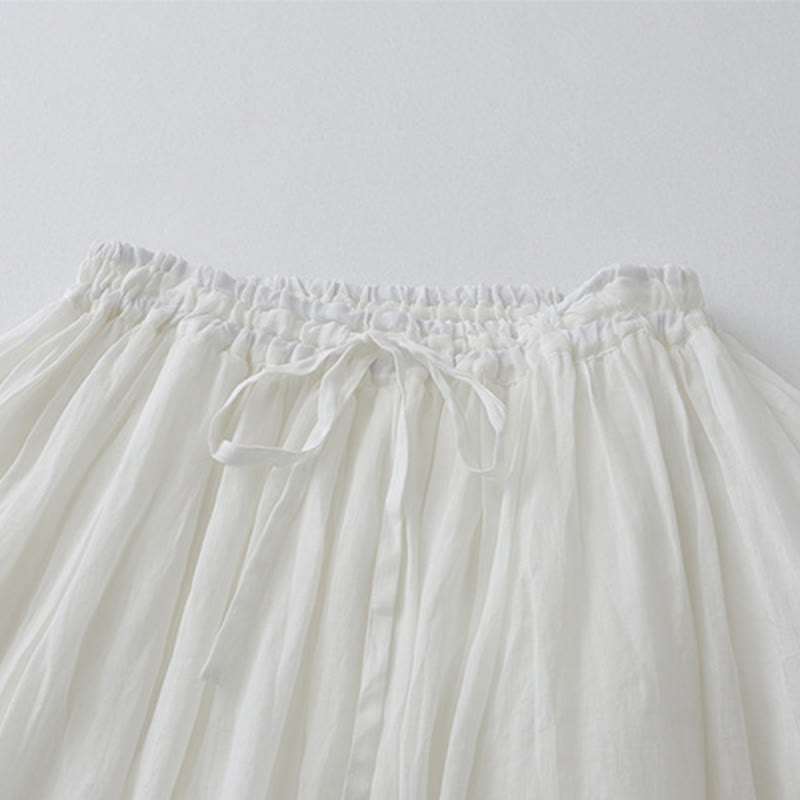 Nimara Ritual Solid Lace Elastic Waist Cotton Women's Skirt