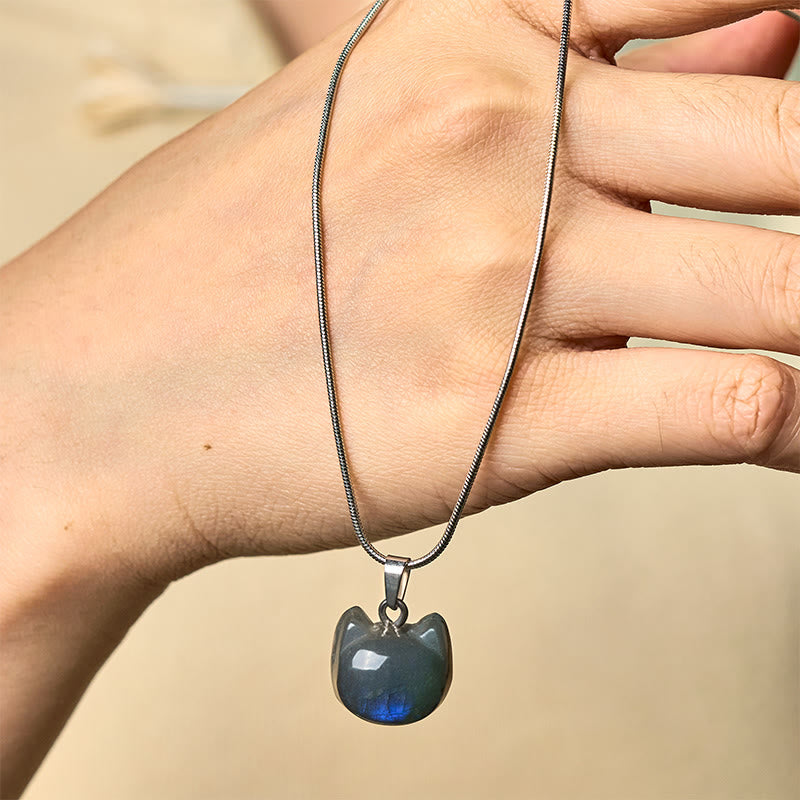 Nimara Ritual "Hoping for Insight and Joy" Cat Labradorite Necklace Includes Gift Message Card