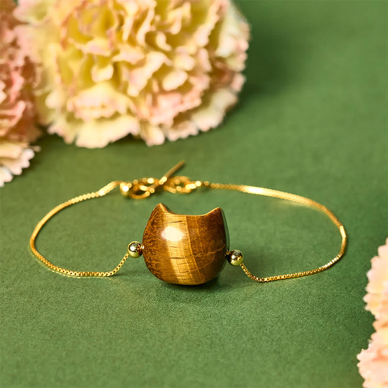 Nimara Ritual 925 Sterling Silver Cat Tiger Eye Protection Bracelet