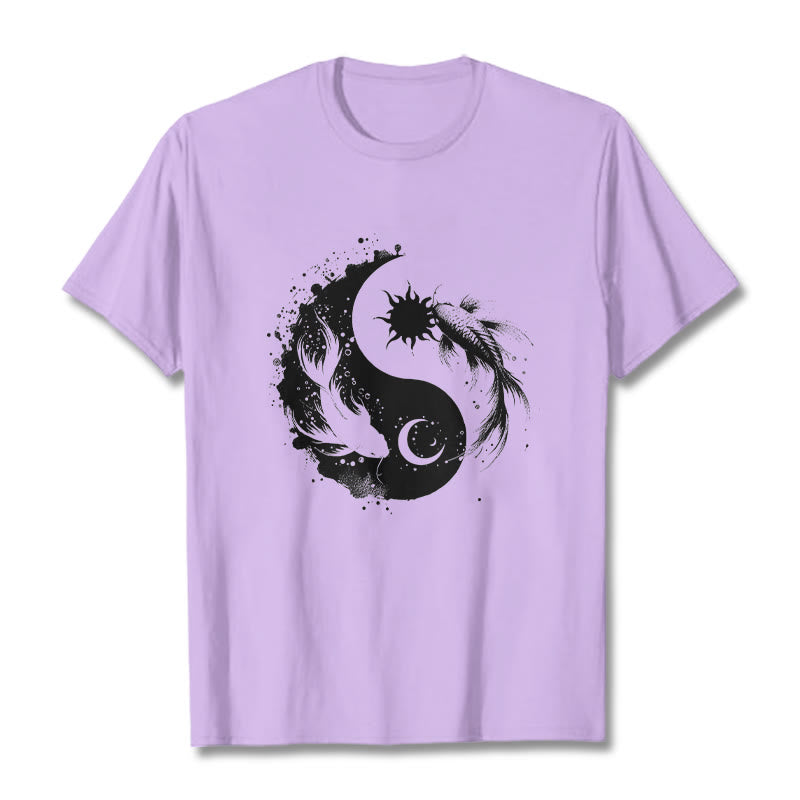 Nimara Ritualsun And Moon Yin Yang Koi Pattern Tee T-shirt