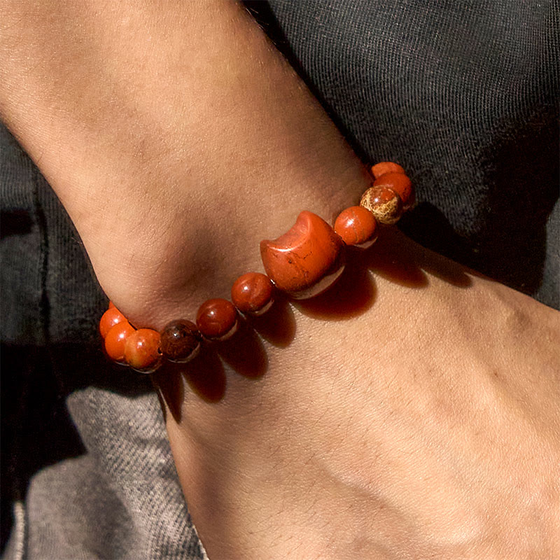 Nimara Ritual Faceless Cat Head Design Red Turquoise Luck Bracelet