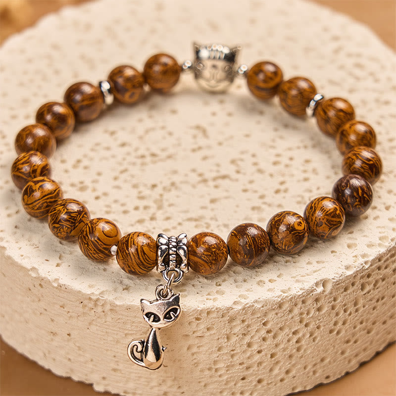 Nimara Ritual Natural Stone Kitten Cat Head Protection Bracelet