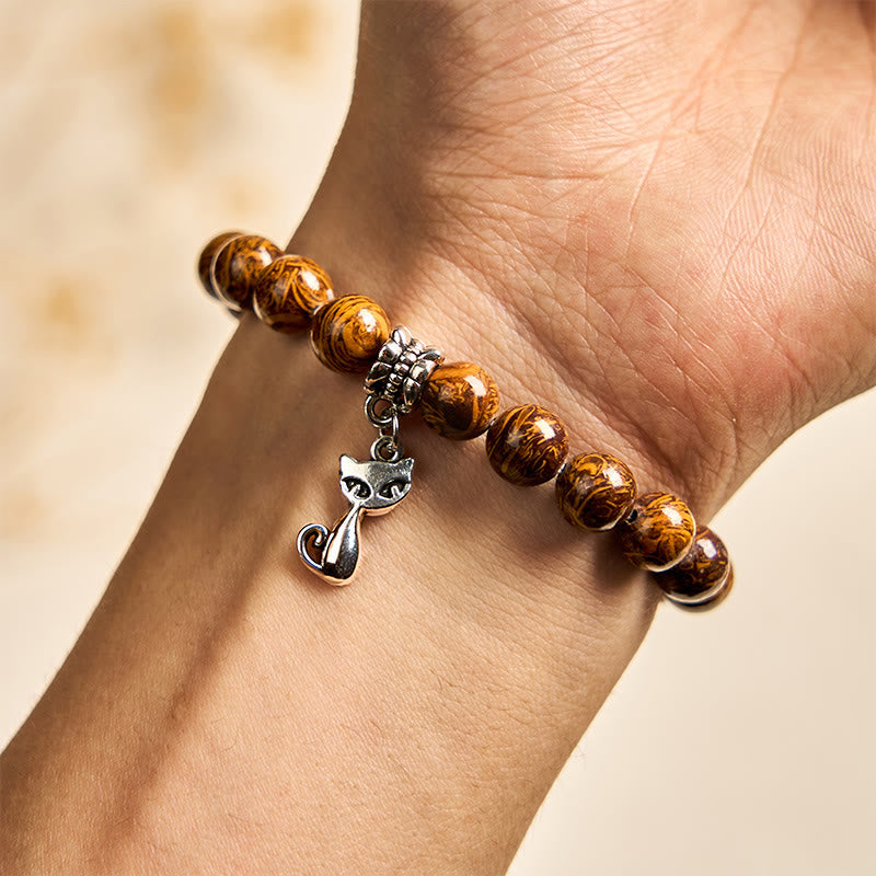 Nimara Ritual Natural Stone Kitten Cat Head Protection Bracelet