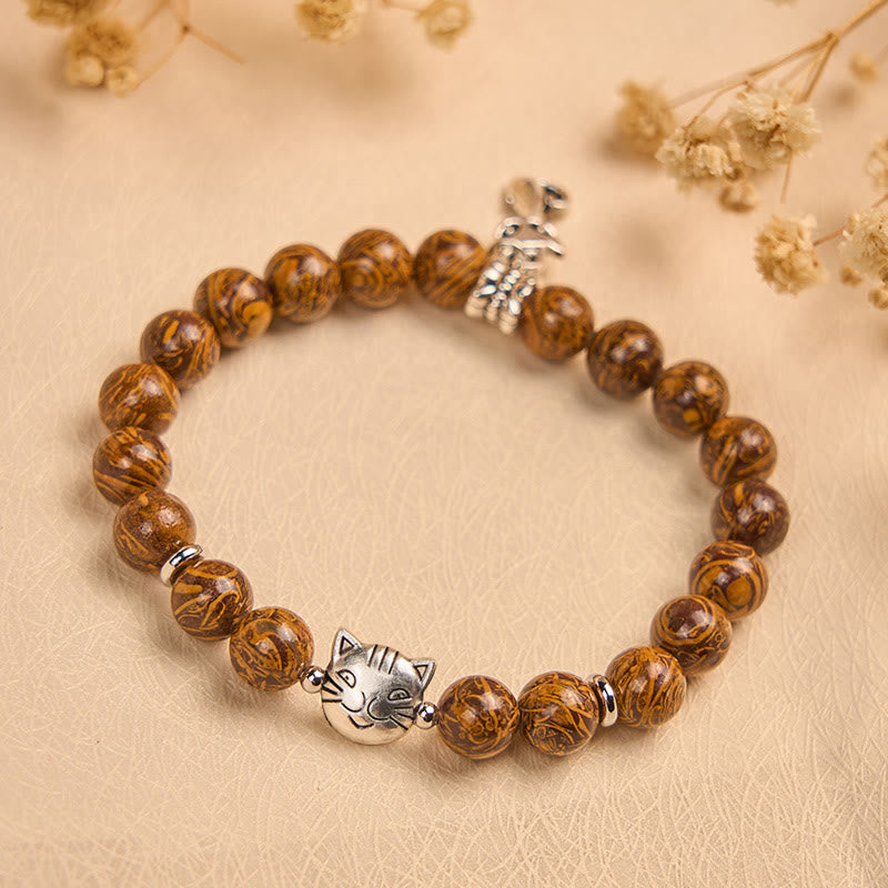 Nimara Ritual Natural Stone Kitten Cat Head Protection Bracelet