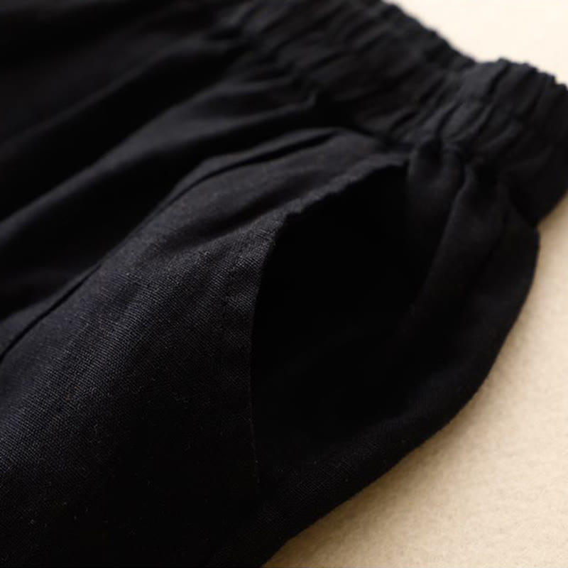 Nimara Ritual Casual Solid Color Women's Cotton Shorts With Pockets