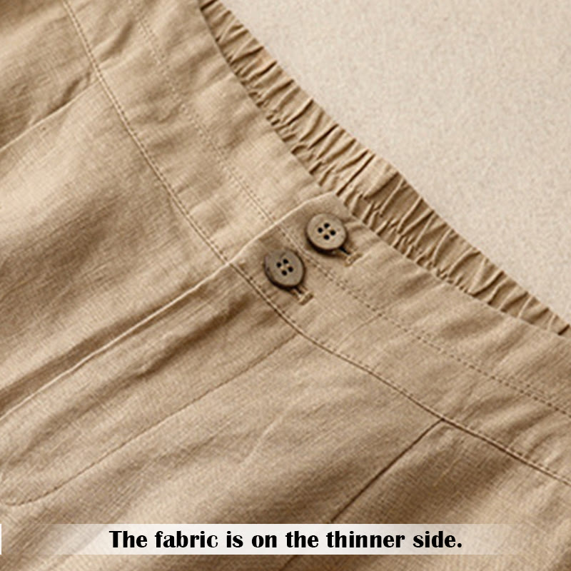 Nimara Ritual Summer Casual Simple Zipper Design Linen Women's Wide Leg Pants With Pockets