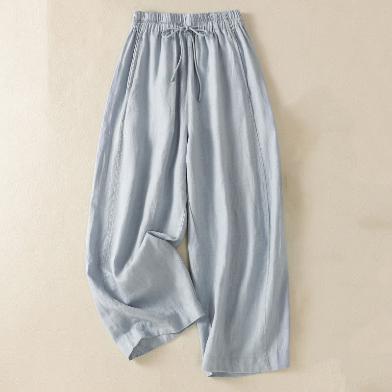 Nimara Ritual Commute Plain Design Drawstring Women's Wide Leg Pants With Pockets