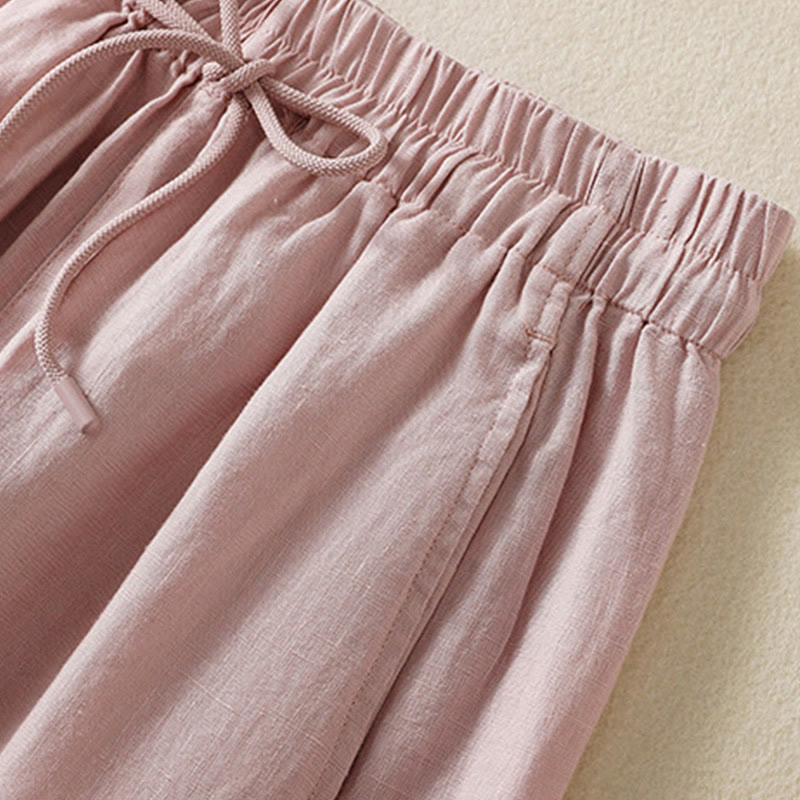 Nimara Ritual Commute Plain Design Drawstring Women's Wide Leg Pants With Pockets