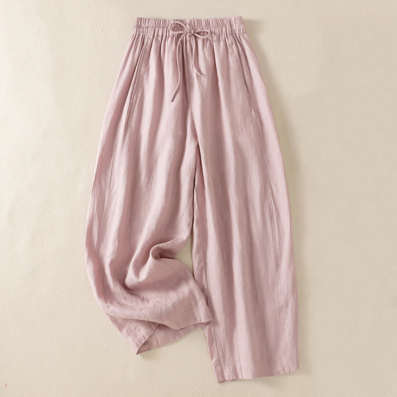 Nimara Ritual Commute Plain Design Drawstring Women's Wide Leg Pants With Pockets