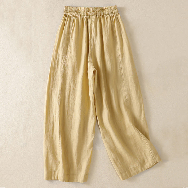 Nimara Ritual Commute Plain Design Drawstring Women's Wide Leg Pants With Pockets
