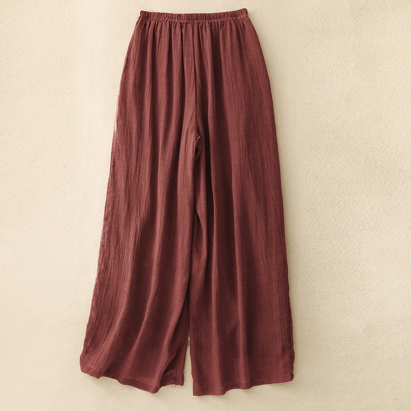 Nimara Ritual Spring Pure Color Drawstring Double Layer Women's Wide Leg Pants With Pockets