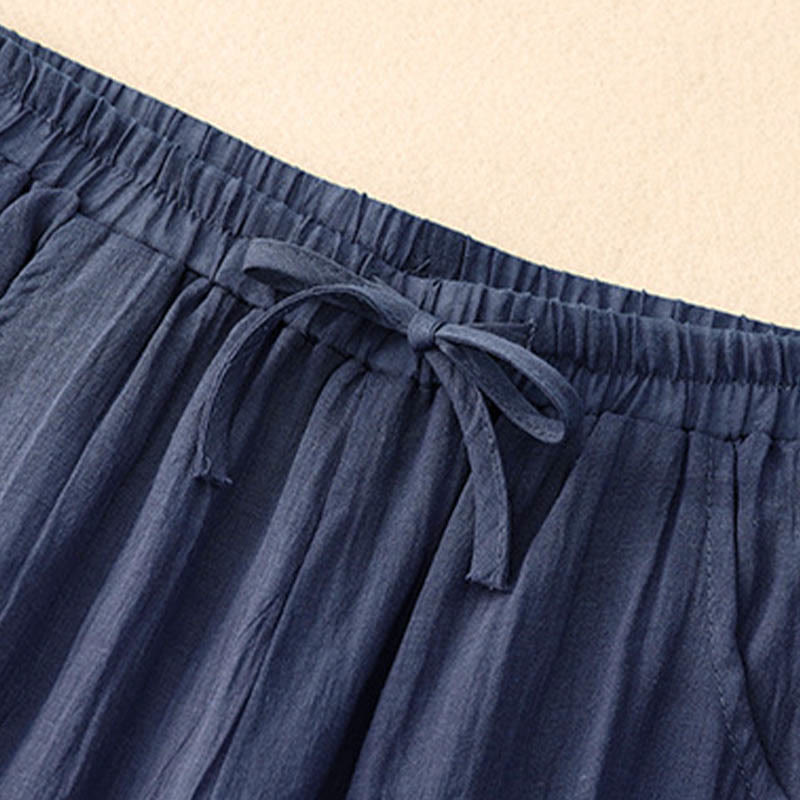 Nimara Ritual Spring Pure Color Drawstring Double Layer Women's Wide Leg Pants With Pockets