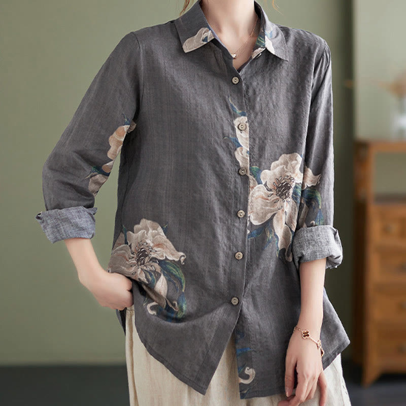 Nimara Ritual Literary Artistic Flower Print Cotton Clothing