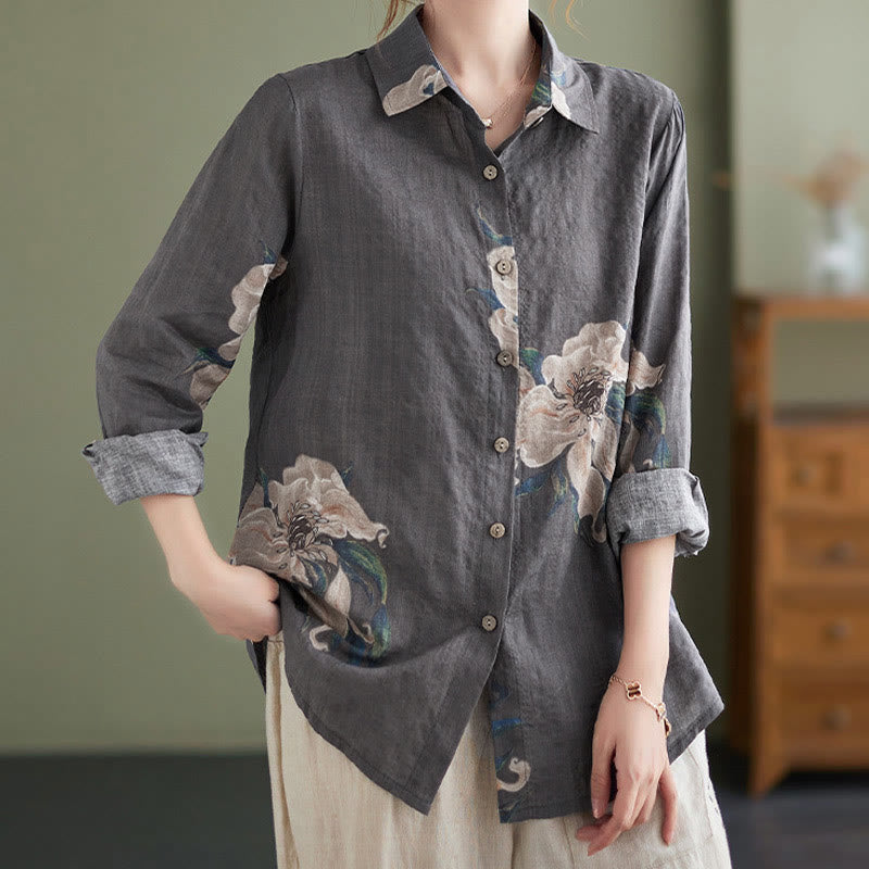 Nimara Ritual Literary Artistic Flower Print Cotton Clothing