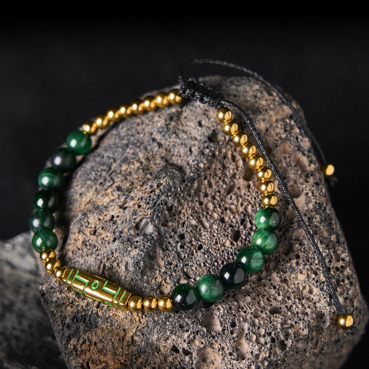 Nimara Ritual Cute Bone Pattern Tiger Eye Courage Beads Bracelet