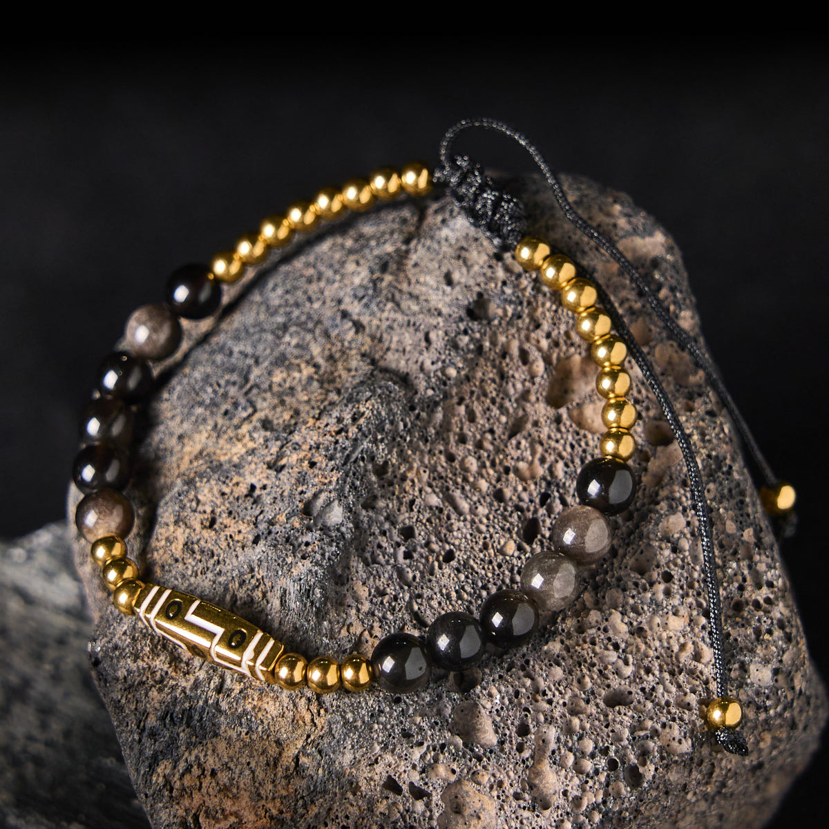 Nimara Ritual Cute Bone Pattern Tiger Eye Courage Beads Bracelet