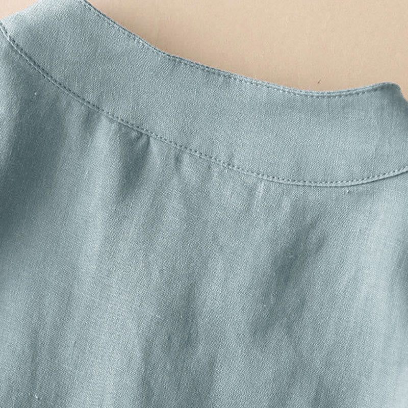Nimara Ritual Casual Women's V-neck Three Quarter Sleeve Design Plain Shirt