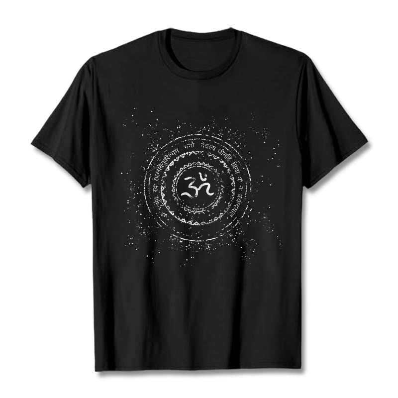 Nimara Ritual Mandala Om Symbol Mantra Pattern Tee Cotton T-shirt