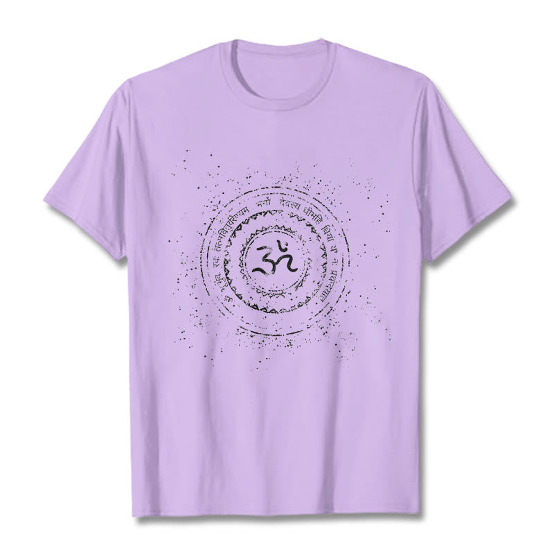 Nimara Ritual Mandala Om Symbol Mantra Pattern Tee Cotton T-shirt