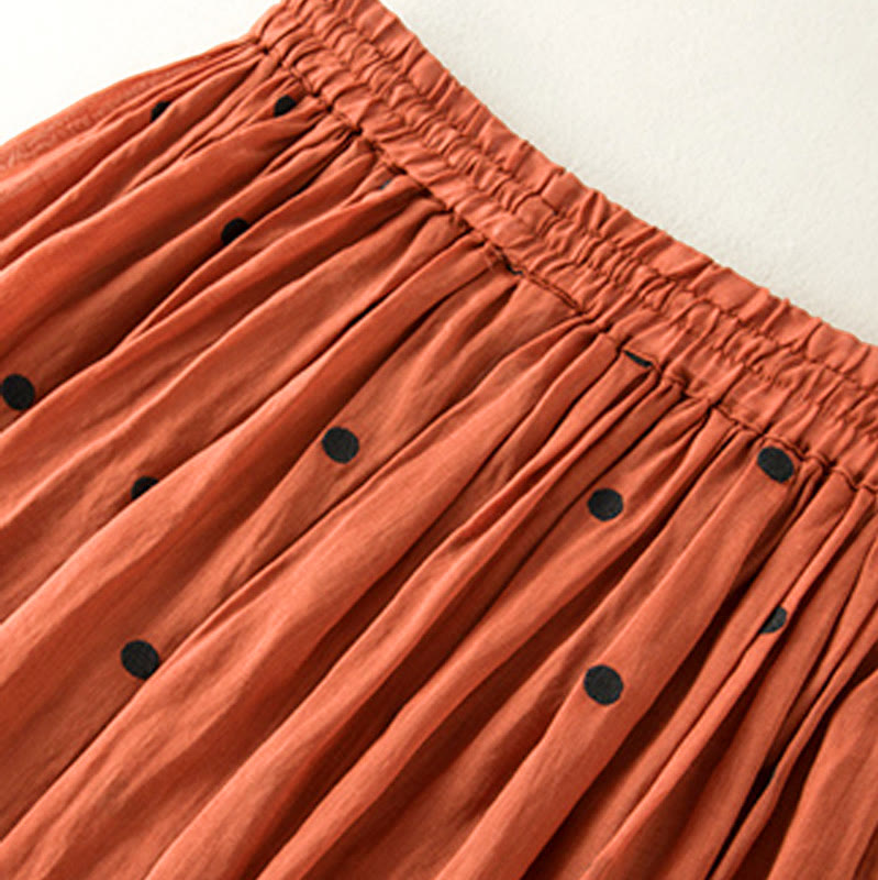 Nimara Ritual Artistic Vintage Dot Pattern Women's Pleated Skirt