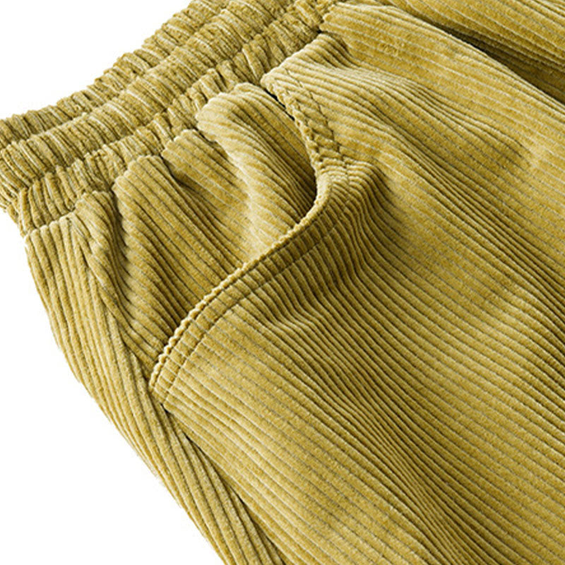 Nimara Ritual Women's Fall Plain Ankle-Length Simple Design Corduroy Pants With Pockets