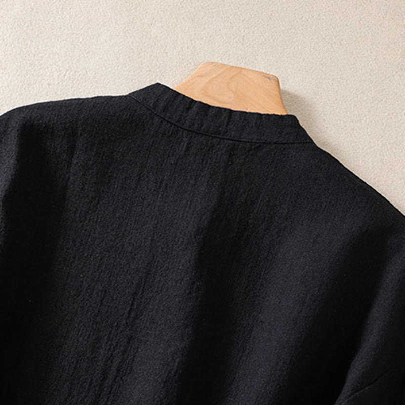 Nimara Ritual Casual Buttons Crew Neck Women's Long Sleeve Shirt With Pockets