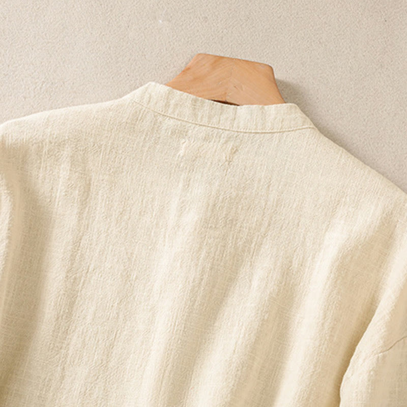 Nimara Ritual Casual Buttons Crew Neck Women's Long Sleeve Shirt With Pockets