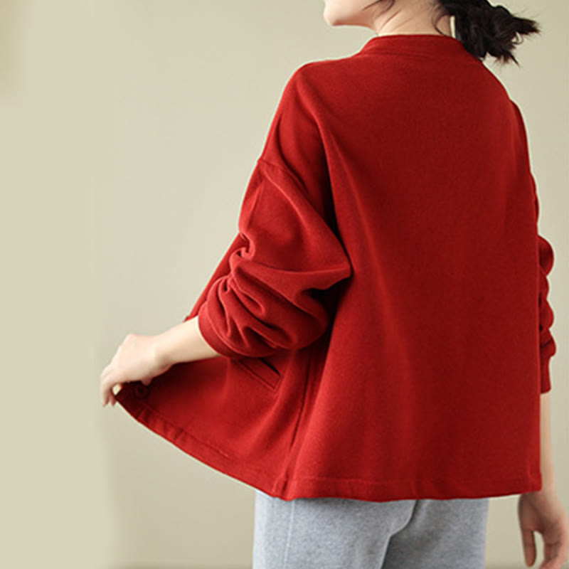 Nimara Ritual Solid Color Women's Long Sleeve Jacket With Pockets