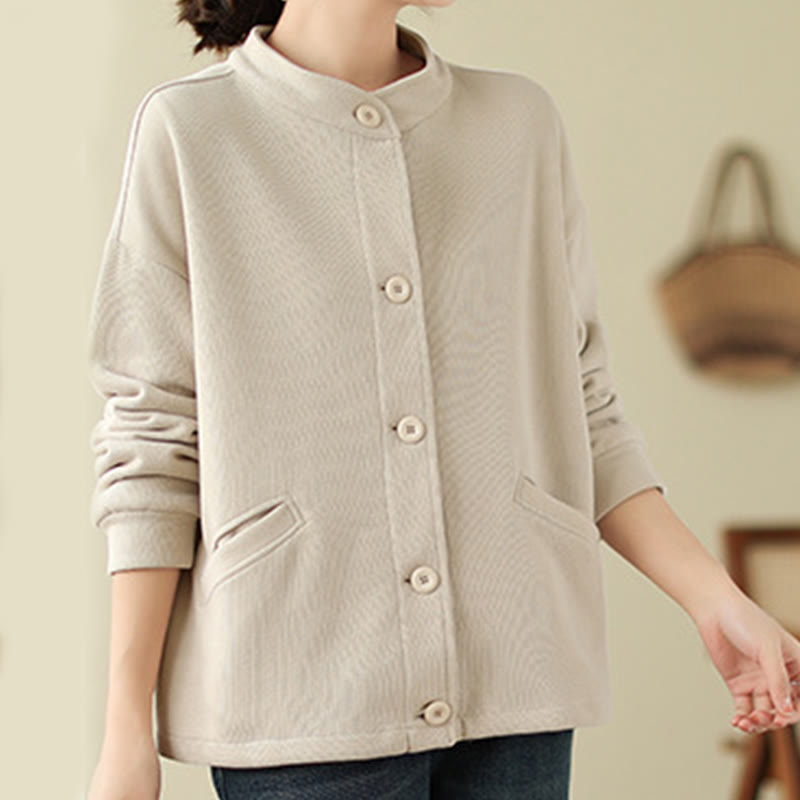 Nimara Ritual Solid Color Women's Long Sleeve Jacket With Pockets