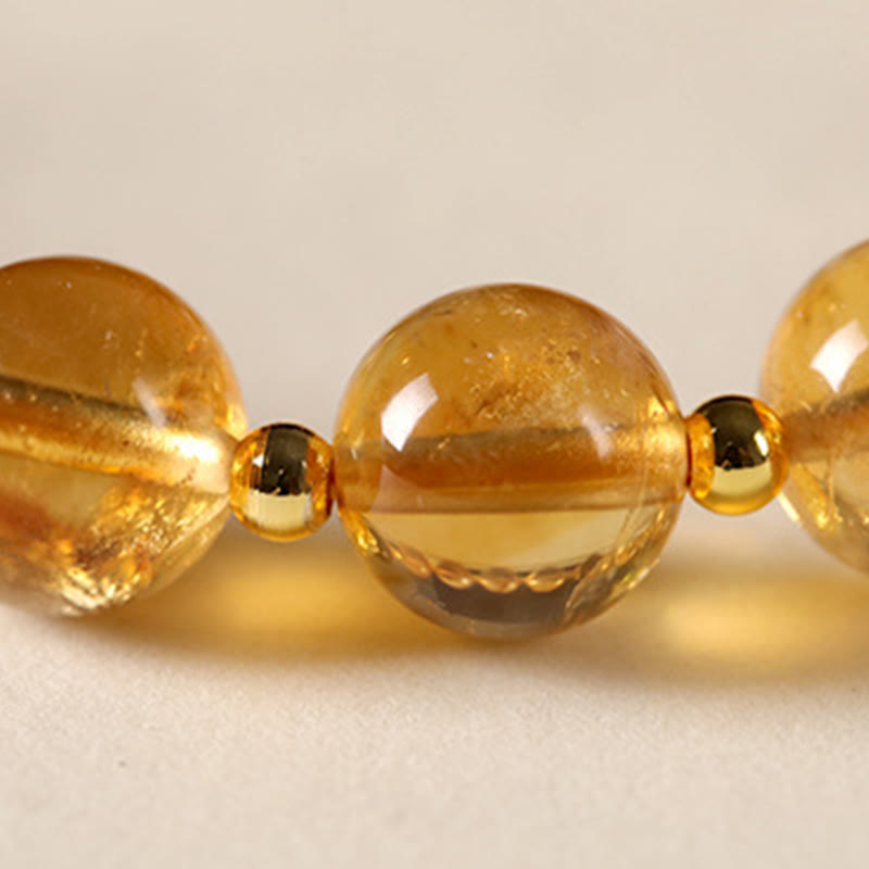 Nimara Ritual Natural Citrine Fu Character Lucky Beast Prosperity Bracelet