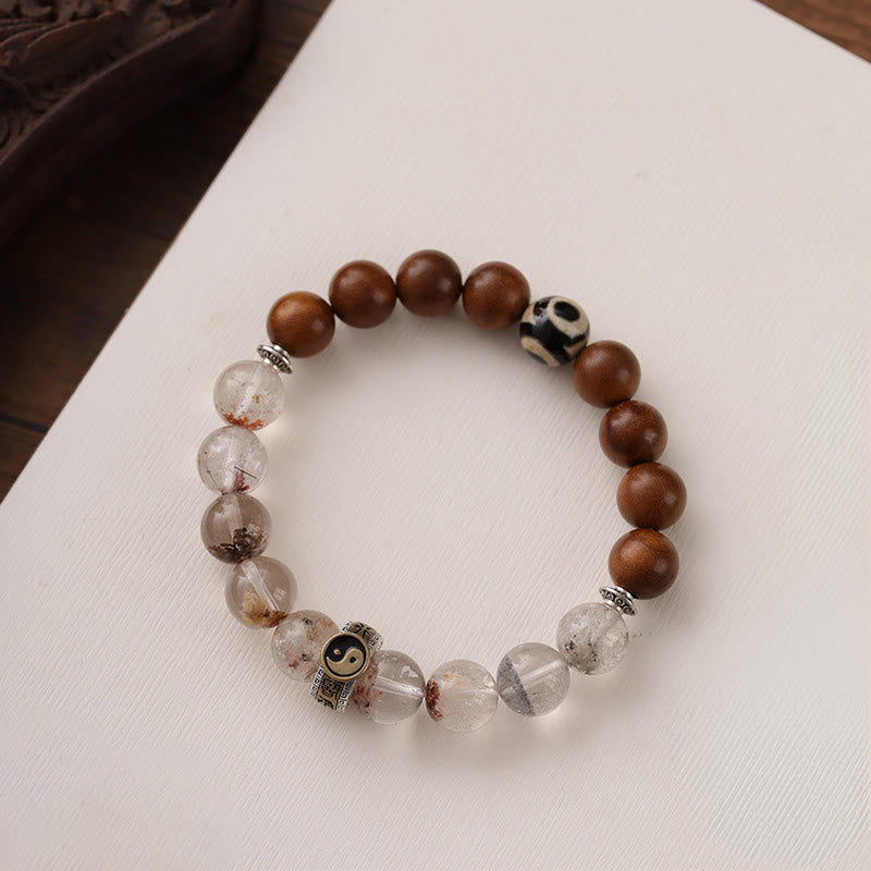 Nimara Ritual Lightning Struck Wood Red Phantom Yin Yang Protection Bracelet