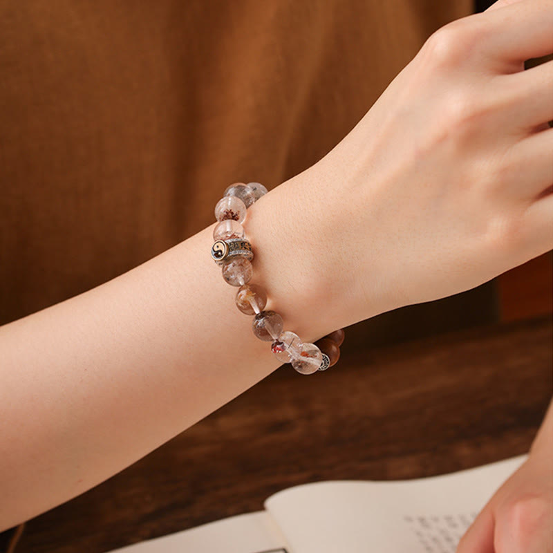 Nimara Ritual Lightning Struck Wood Red Phantom Yin Yang Protection Bracelet