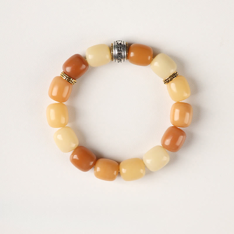 Nimara Ritual Bodhi Seed Om Mani Padme Hum Lion Head Peace Bracelet