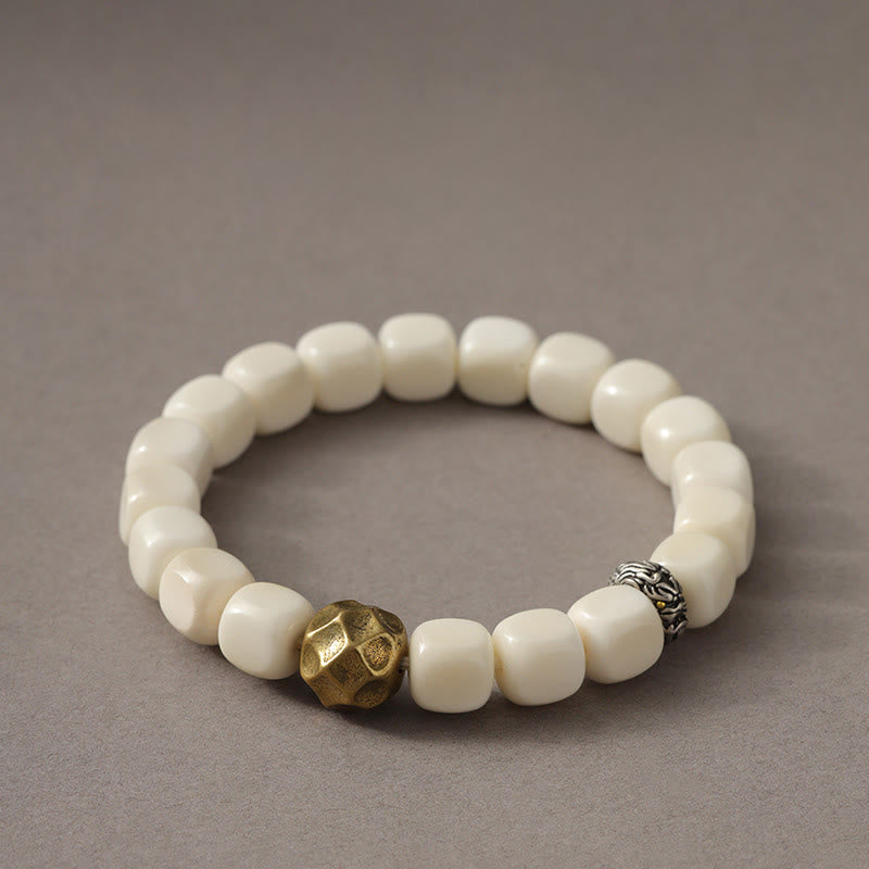 Nimara Ritual Bodhi Seed Hammered Copper Brass Calm Bracelet