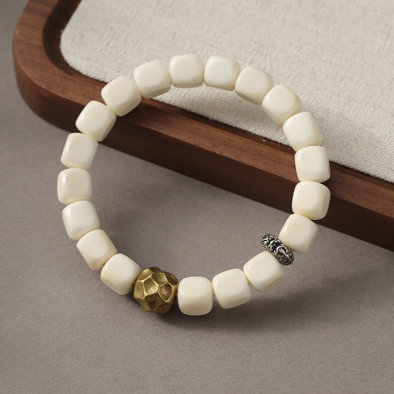 Nimara Ritual Bodhi Seed Hammered Copper Brass Calm Bracelet