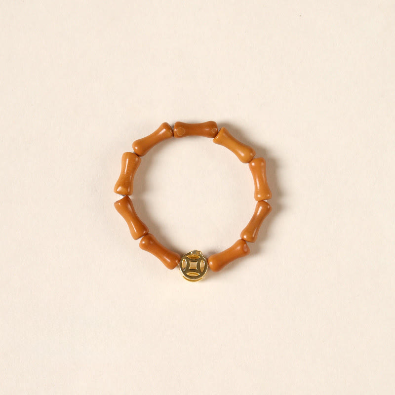 Nimara Ritual Olive Pit Bead Copper Coin Inner Strength Ring