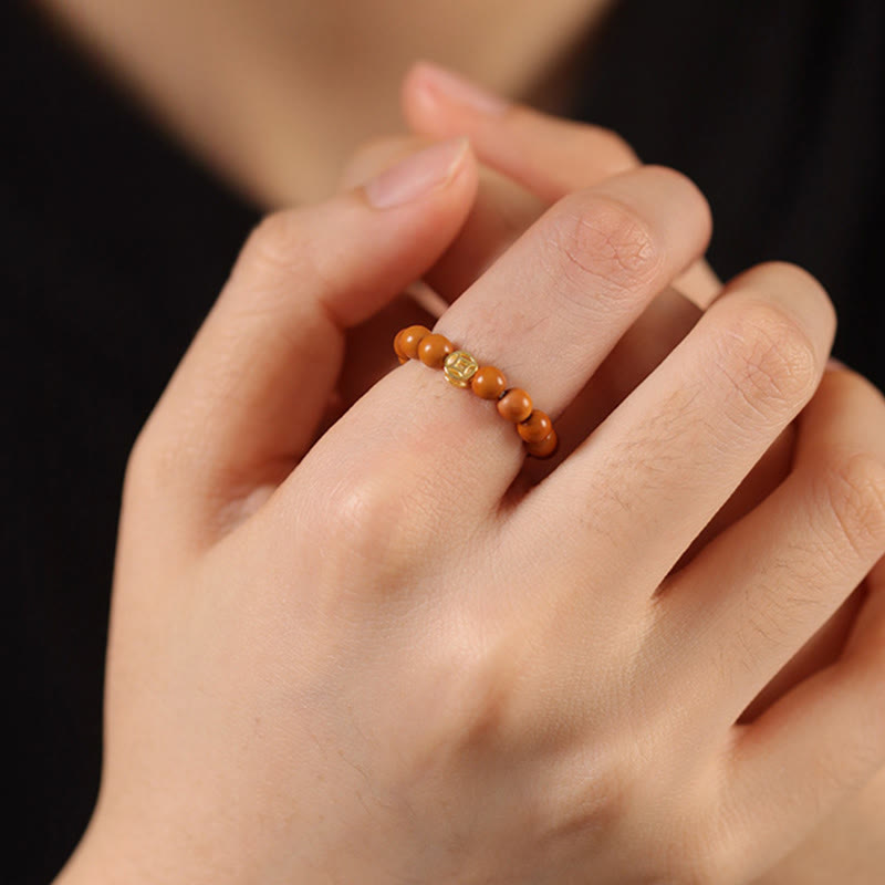Nimara Ritual Olive Pit Bead Copper Coin Inner Strength Ring