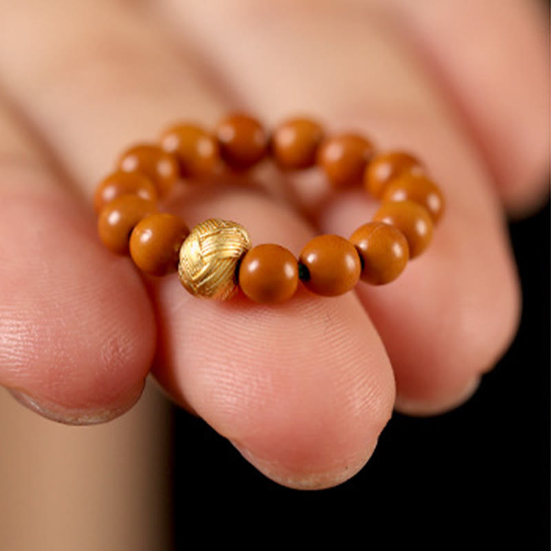 Nimara Ritual Olive Pit Bead Copper Coin Inner Strength Ring