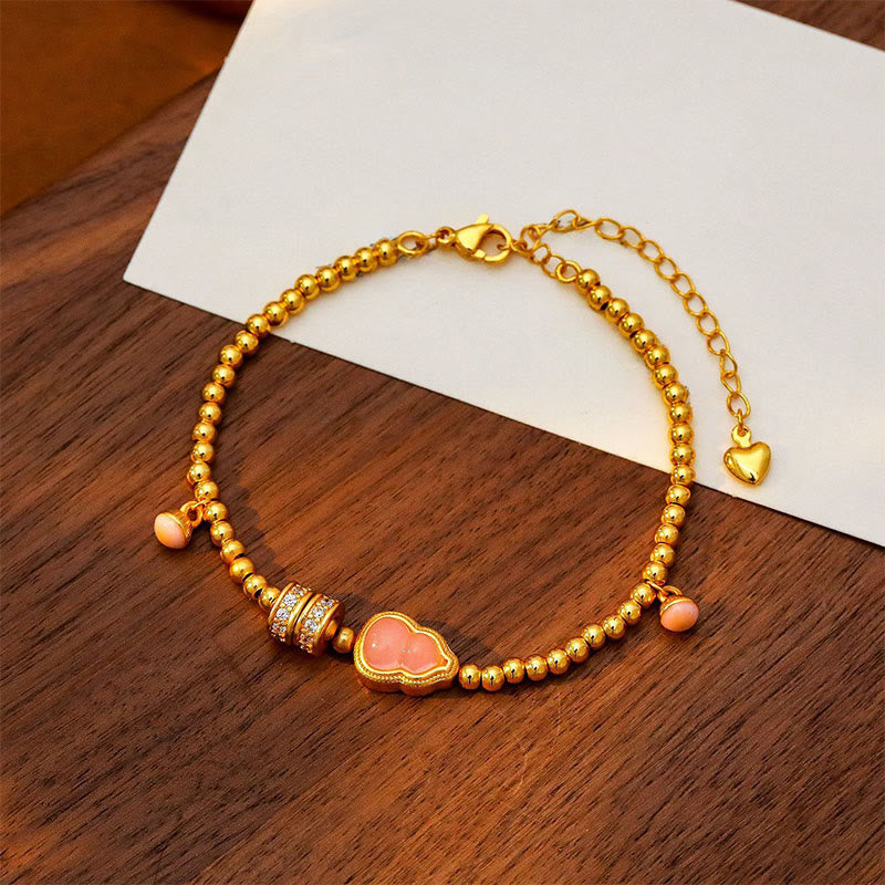 Nimara Ritual Copper Brass Plated 24k Gold Beads Gourd Wealth Bracelet