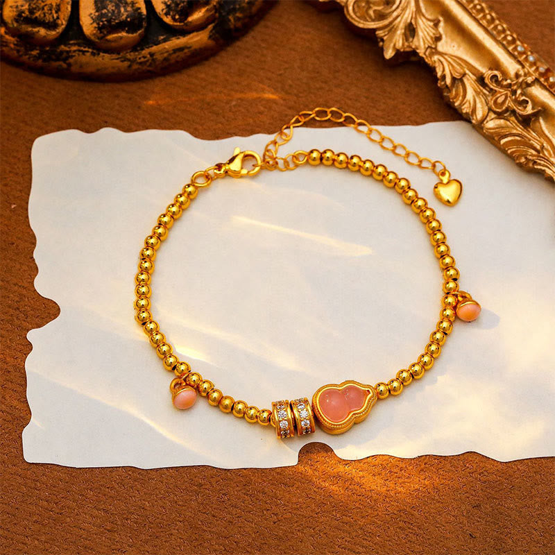 Nimara Ritual Copper Brass Plated 24k Gold Beads Gourd Wealth Bracelet