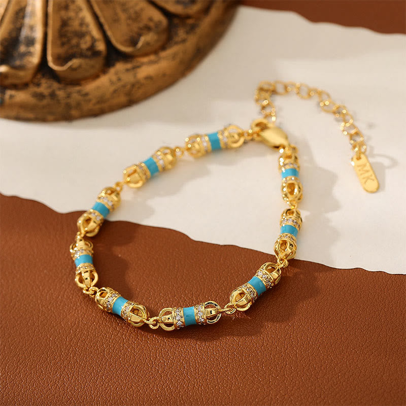 Nimara Ritual Copper Brass Plated 24k Gold Vajra Wealth Luck Bracelet