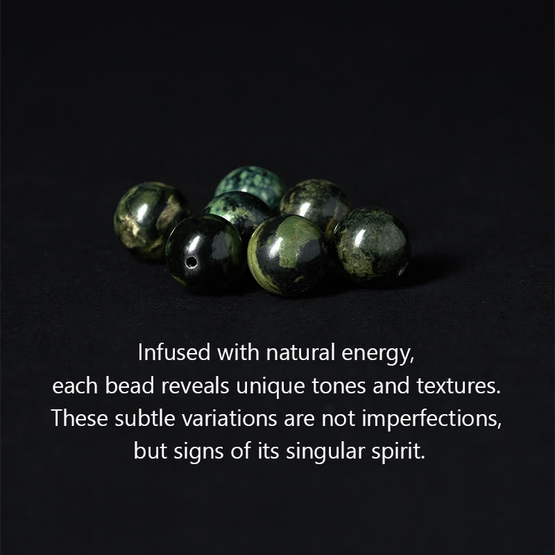 Nimara Ritual Natural Grey Jasper Kambamba Jasper Om Mani Padme Hum Formless Buddha Healing Bracelet