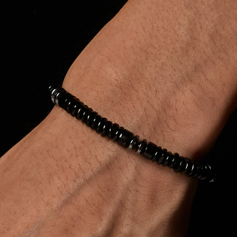 Nimara Ritual Small Black Obsidian Green Aventurine Grey Jasper Tiger Eye Strength Rope Bracelet