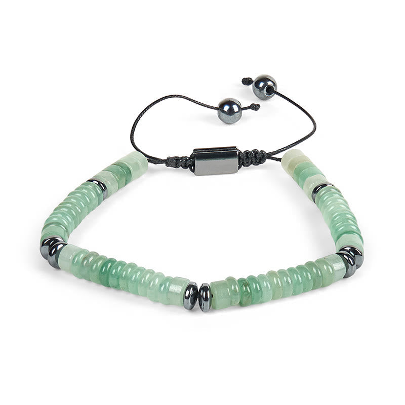 Nimara Ritual Small Black Obsidian Green Aventurine Grey Jasper Tiger Eye Strength Rope Bracelet