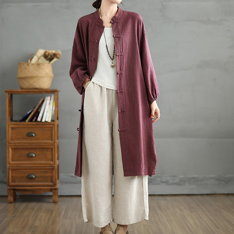 Nimara Ritual Casual Frog-button Women's Coat With Pockets