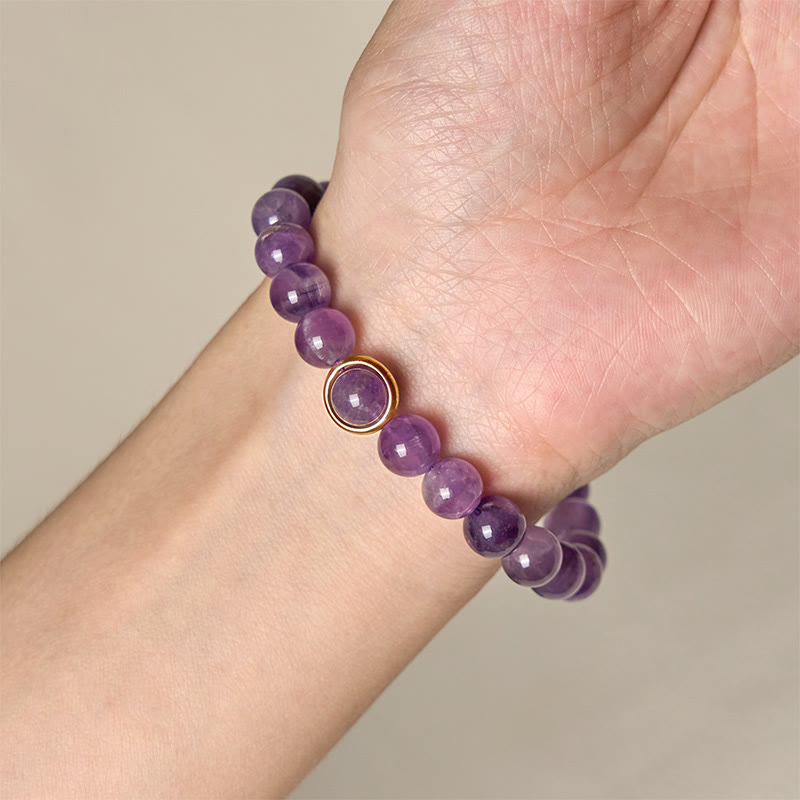 Nimara Ritual Natural Amethyst Beads Balance Relieves Stress Buckle Bracelet
