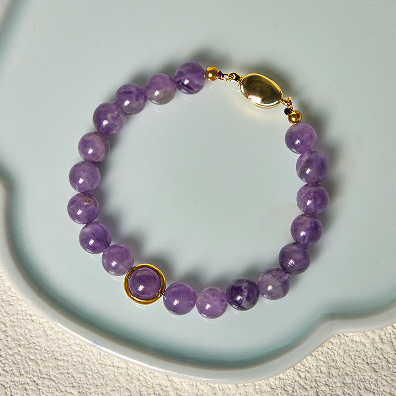 Nimara Ritual Natural Amethyst Beads Balance Relieves Stress Buckle Bracelet