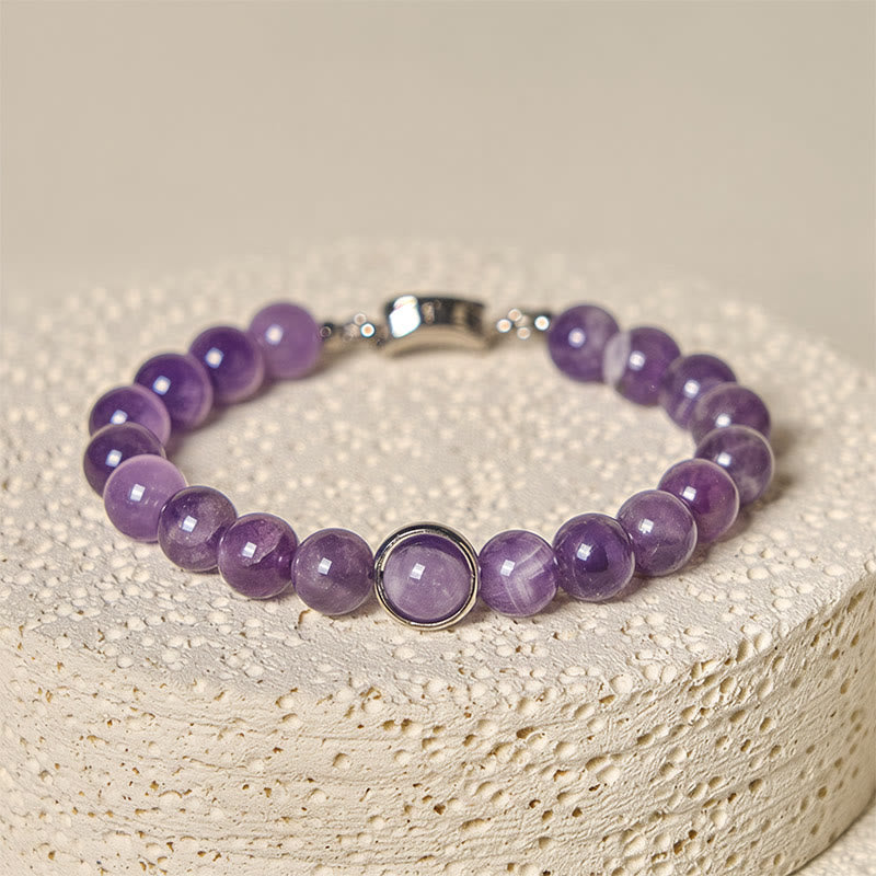 Nimara Ritual Natural Amethyst Beads Balance Relieves Stress Buckle Bracelet